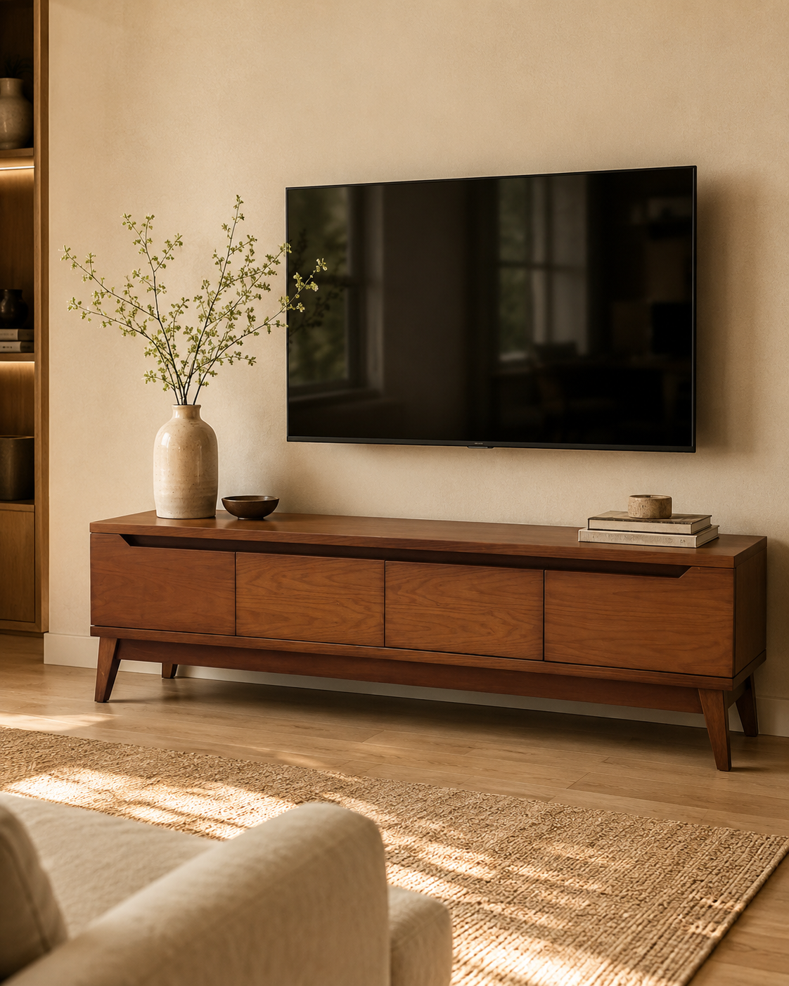 Walnut Mid-Century TV Unit